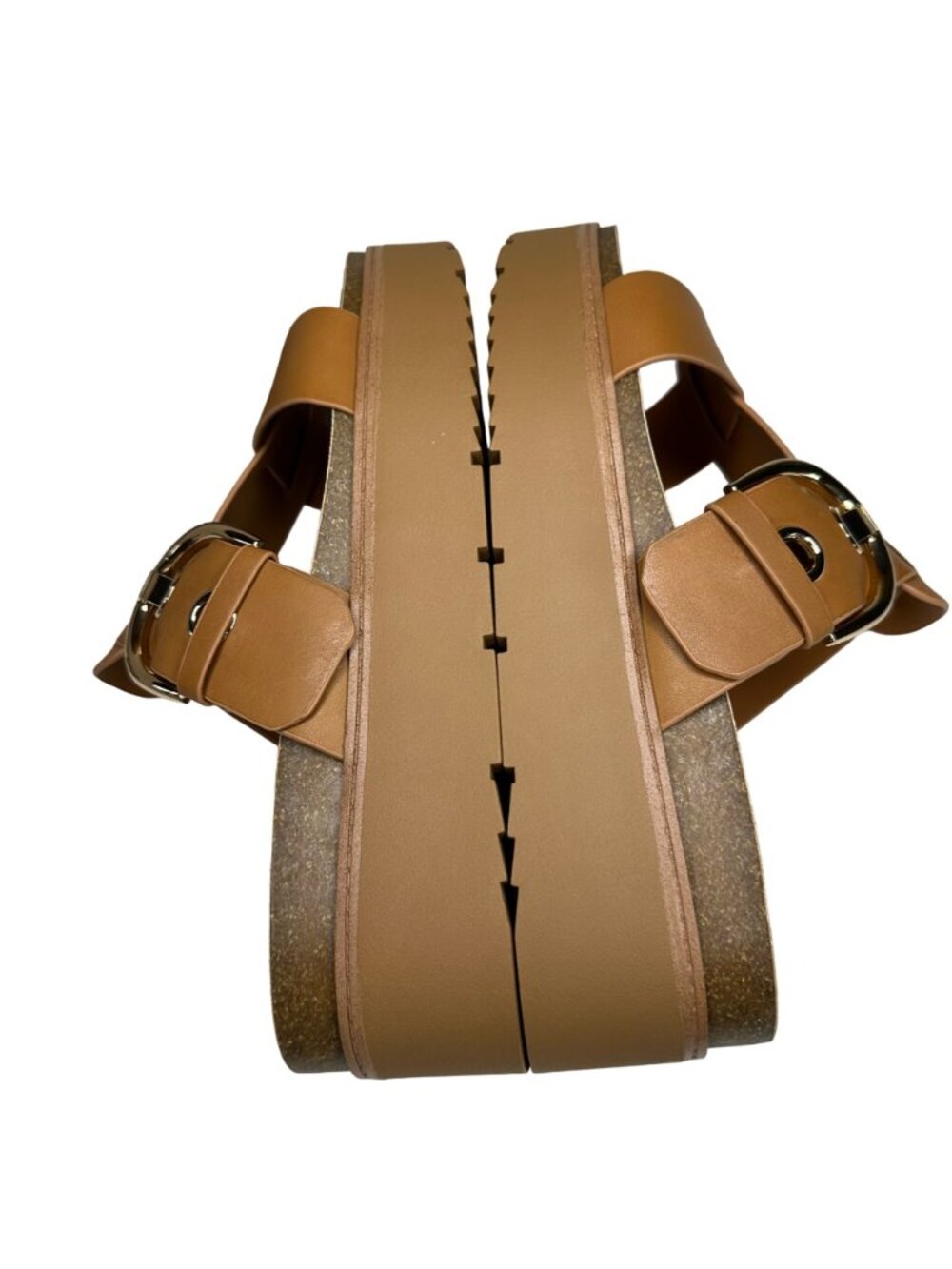 Franco Sarto Sandals Womens Size 11 Tan Leather Platform Patsy Buckle Detail NEW - Picture 9 of 14